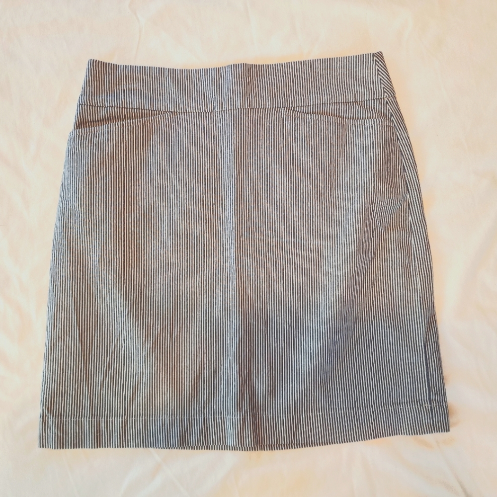 Talbot's Navy and White Striped Skirt 6P
